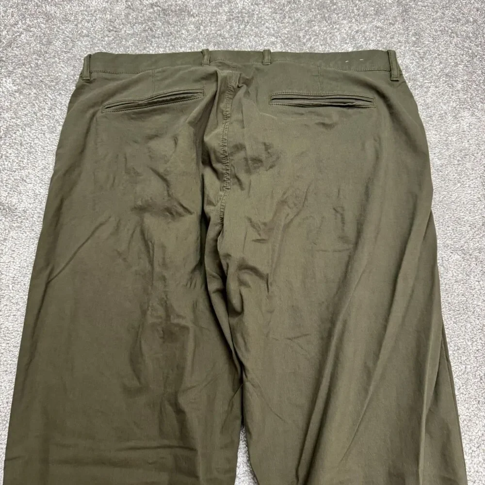 J.Crew 484 Slim Tech Chino Pants Mens 35x32 Green Stretch Casual Preppy Outdoor
